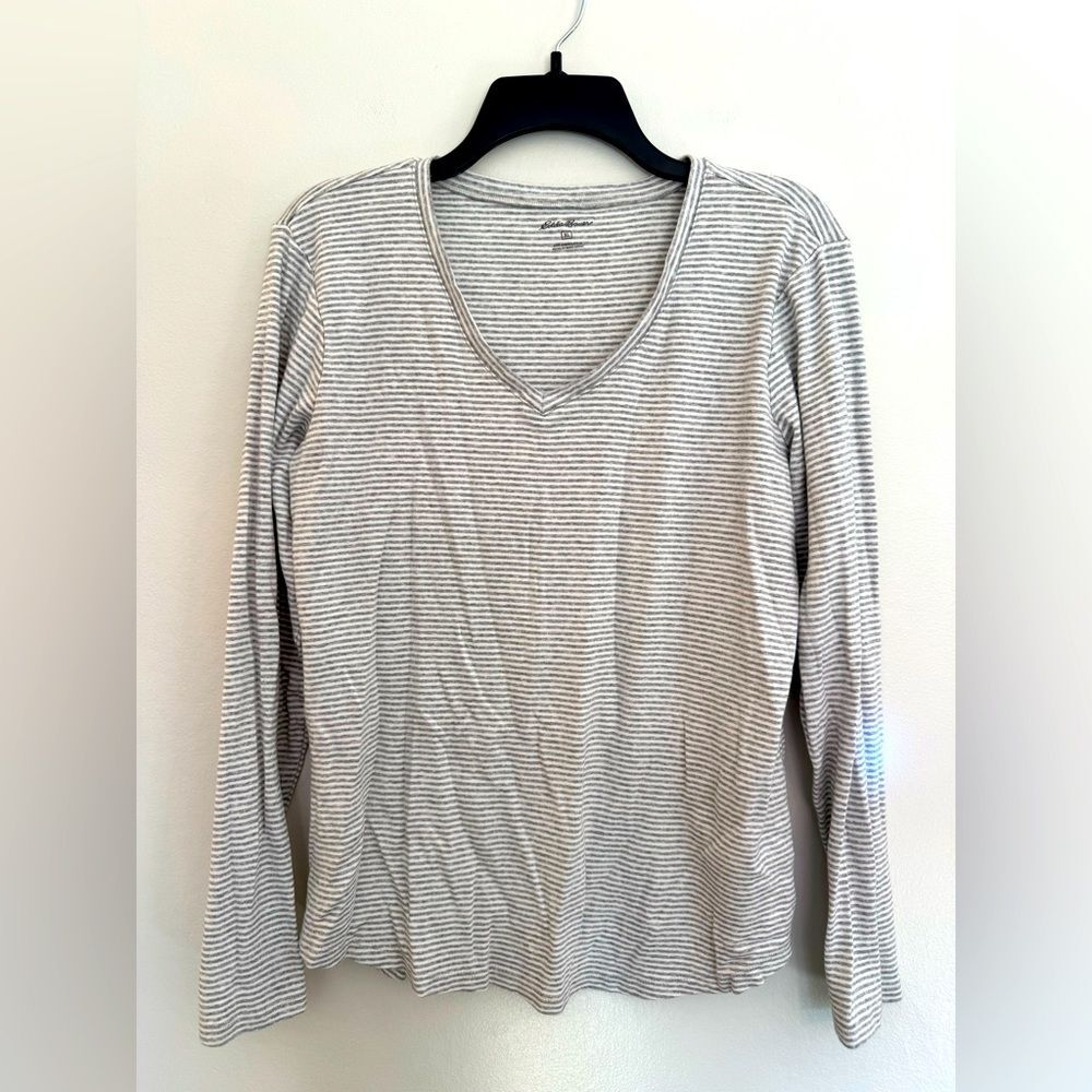 Eddie Bauer Womens Striped Long Sleeve Tee - Size XL